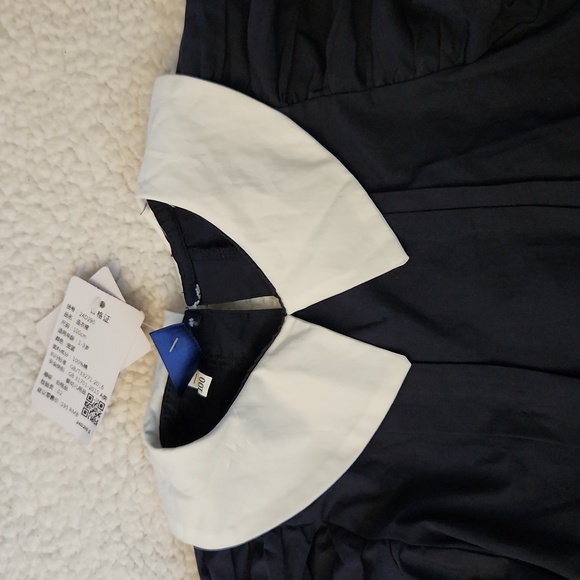 Jessyca Kids Navy Blue Dress with white collar - Picture 2 of 5